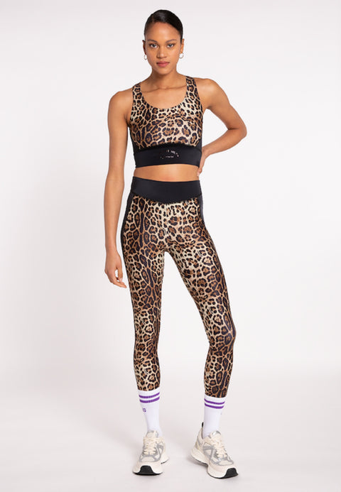 Completo donna 4GIVENESS canotta + leggins in lycra Leopard