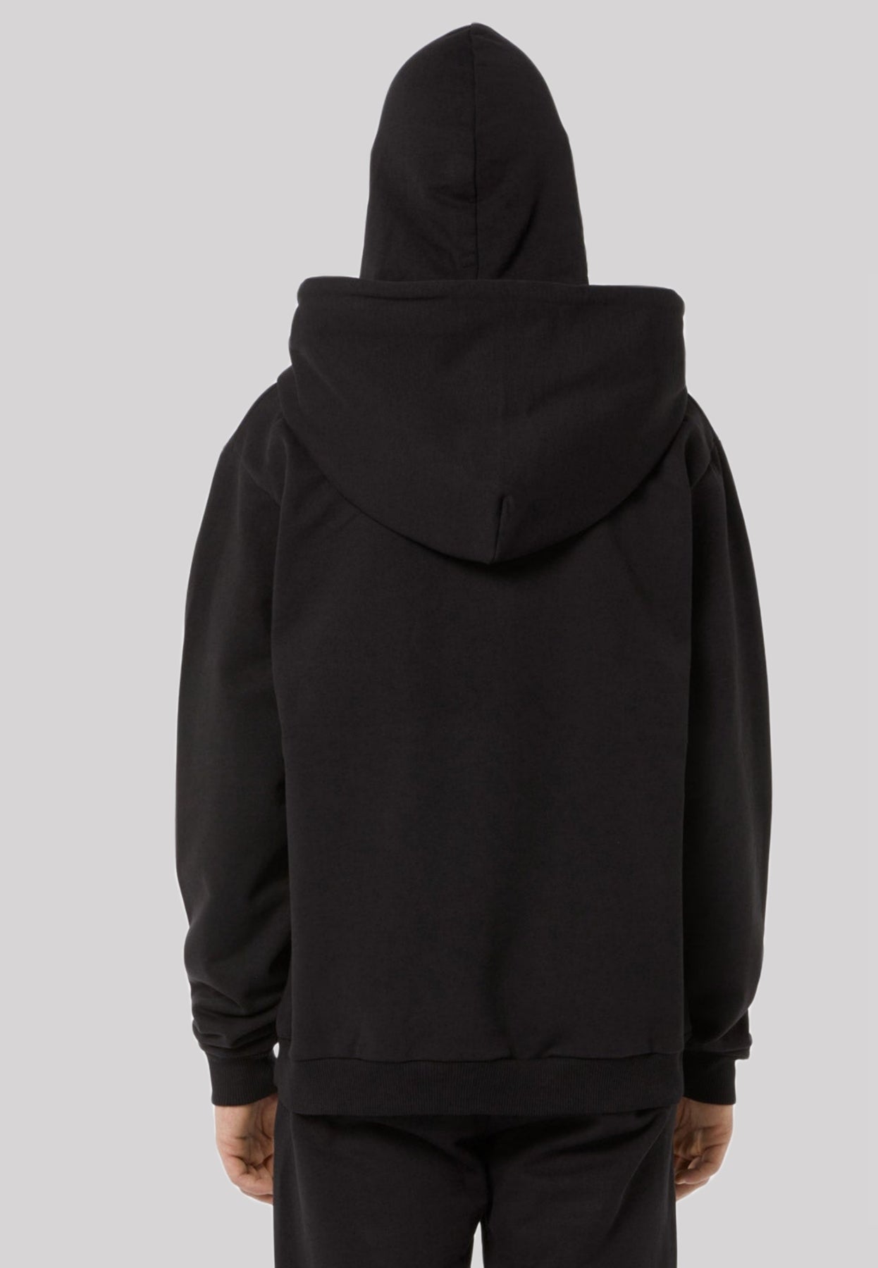 Felpa con cappuccio metà nera e metà bianca, due toni di colore, con cerniera, per uomo e donna, taglie forti, in cotone, estetica, con tasche - Italia Felpa con cappuccio metà nera e metà bianca, due toni di colore, con cerniera, per uomo e donna, taglie forti, in cotone, estetica, con tasche - Italia