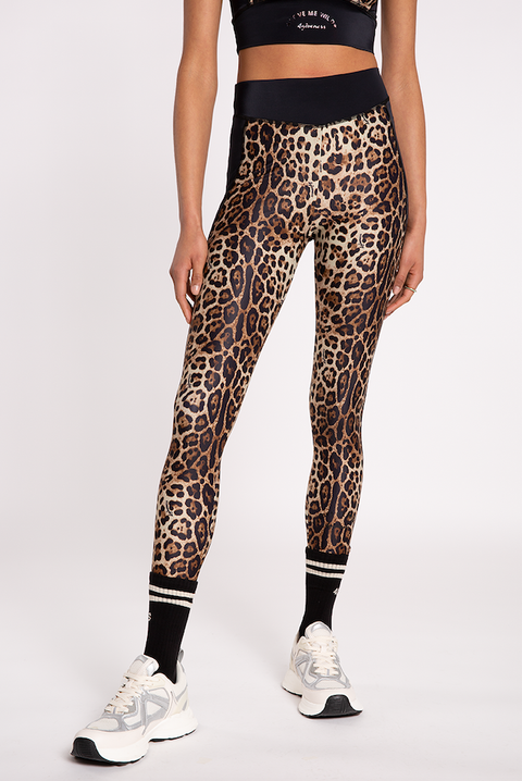 Completo donna 4GIVENESS canotta + leggins in lycra Leopard