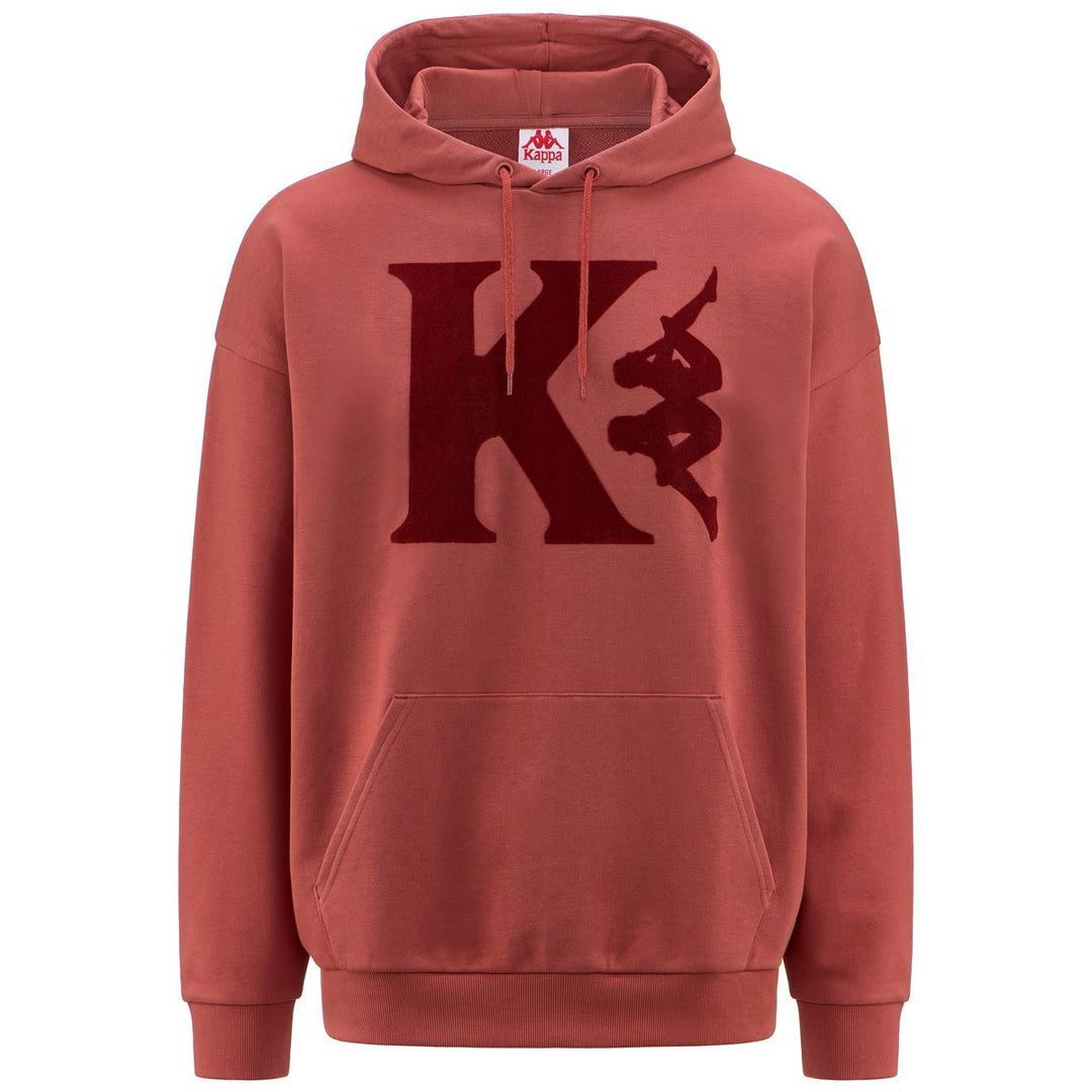 Felpa KAPPA Authentic Cappuccio stampa marrone pinkish MASCARO