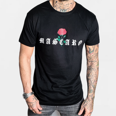 T-shirt MASCARO gothic rose nera - MASCARO