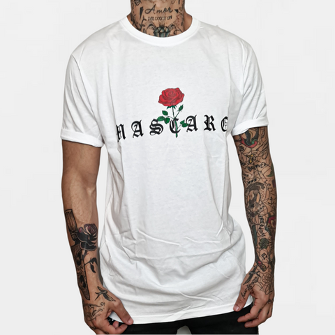 T-shirt MASCARO gothic rose bianco