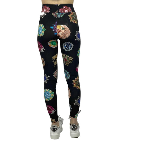 Leggins donna BOY LONDON bielastico stampa all over nero