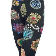 Leggins donna BOY LONDON bielastico stampa all over nero