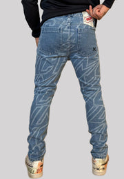 Jeans JOHN RICHMOND slim fit stampa all over RICH denim blue light