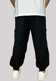 Pantalone NJB NEW JOB BRAND cargo molla alla caviglia nero