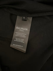 T-shirt BALMAIN stampa logo oro nera