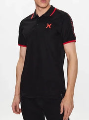 Maglia Polo JOHN RICHMOND banda logata nero/rosso