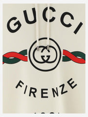 Felpa unisex GUCCI con cappuccio Firenze 1921 bianca