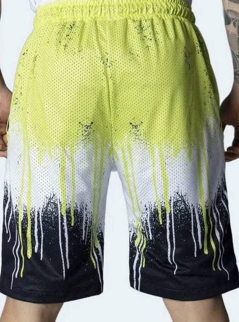 Bermuda in rete PYREX design bomboletta Giallo Lime nero MASCARO