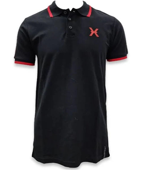 Maglia Polo JOHN RICHMOND banda logata nero/rosso