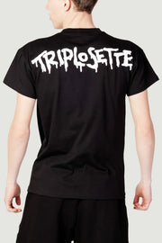 Tony Effe T-shirt TRIPLOSETTE 777 con stampa graffiti nera